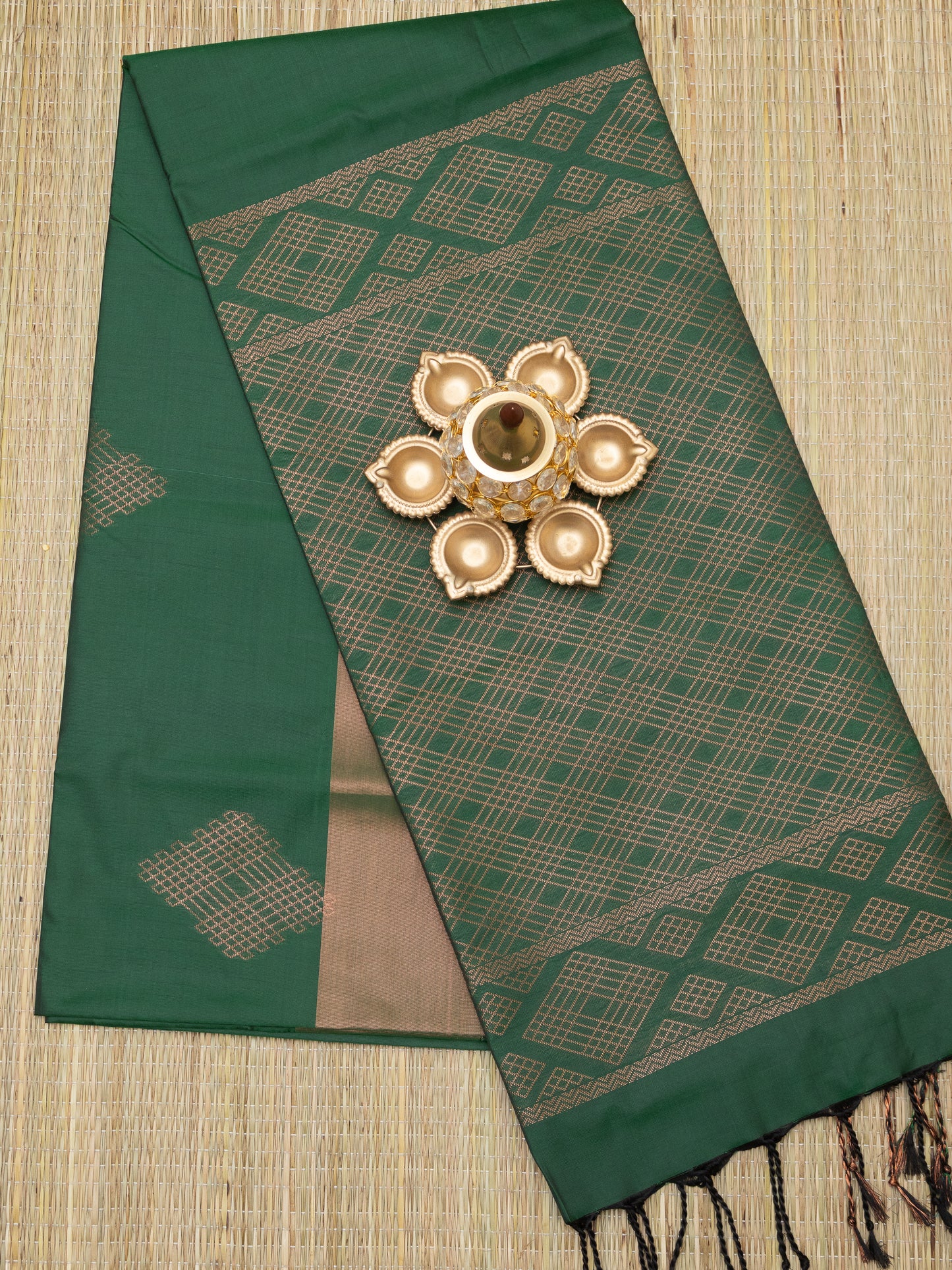 Soft Silk Jari Border (Kolam Design)