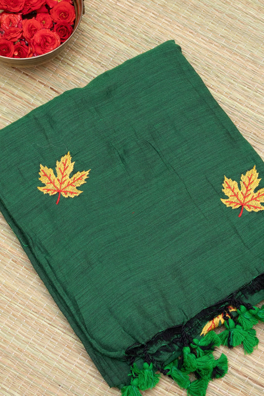 Kadhi Cotton  Embroidery leaf