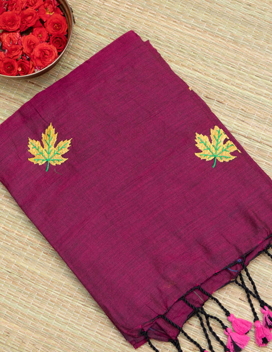 Kadhi Cotton  Embroidery leaf