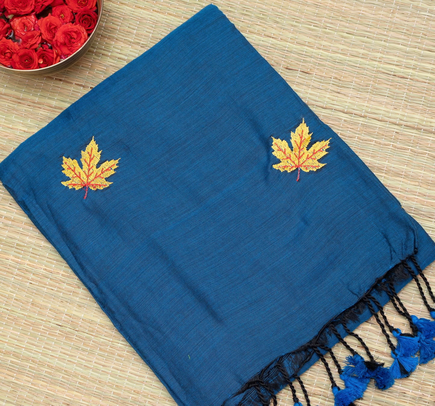 Kadhi Cotton  Embroidery leaf