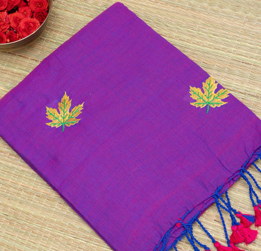 Kadhi Cotton  Embroidery leaf