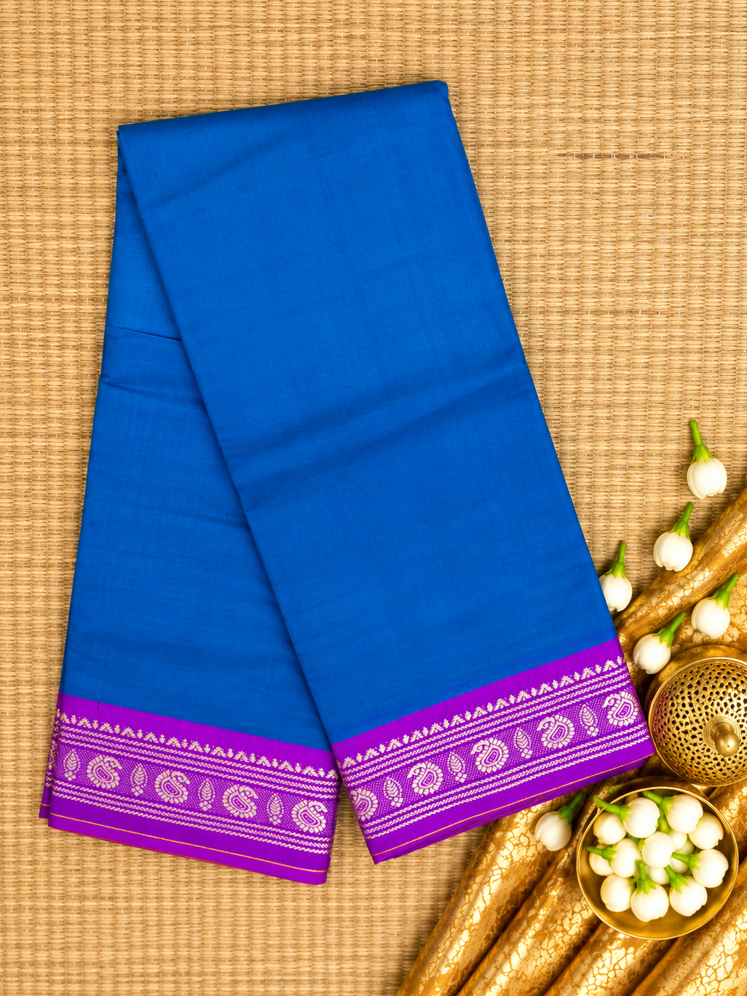 Gadwal Plain Cotton with Tread Border