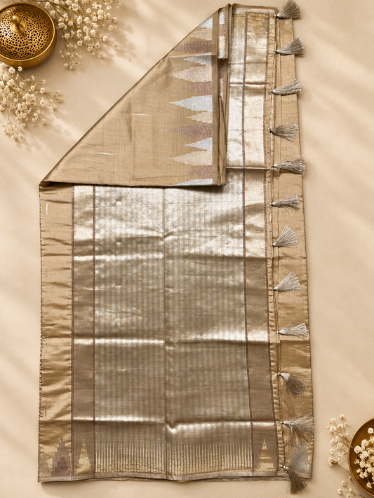Semi Tassar Silk Temple Border