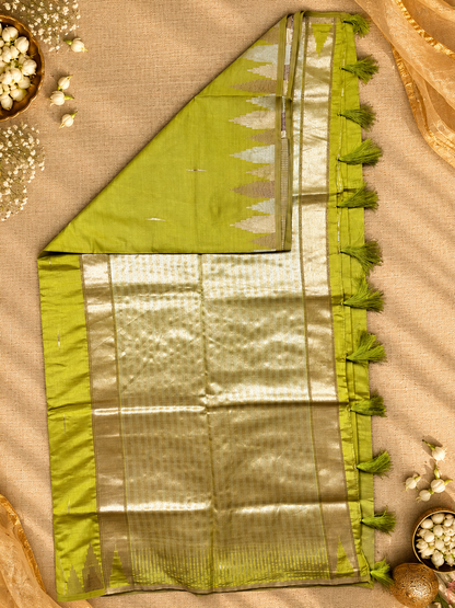 Semi Tassar Silk Temple Border