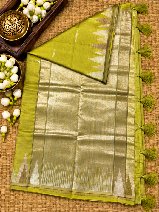 Semi Tassar Silk Temple Border