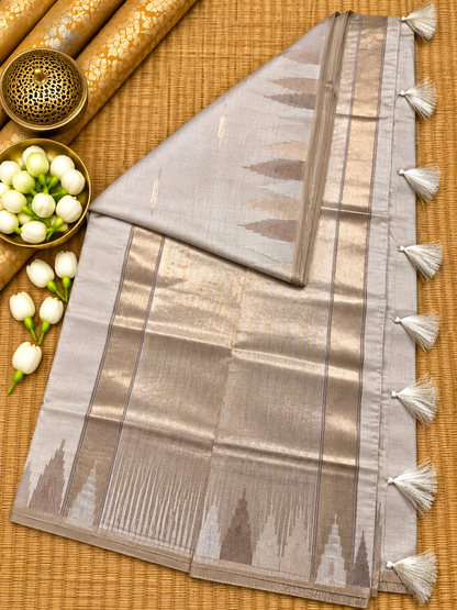 Semi Tassar Silk Temple Border