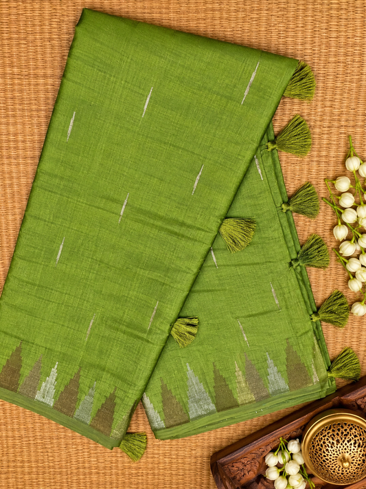 Semi Tassar Silk Temple Border