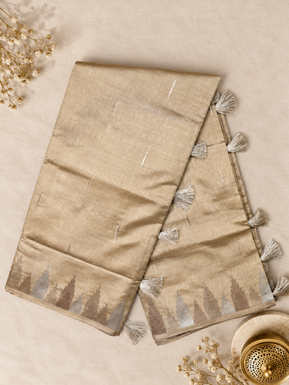 Semi Tassar Silk Temple Border
