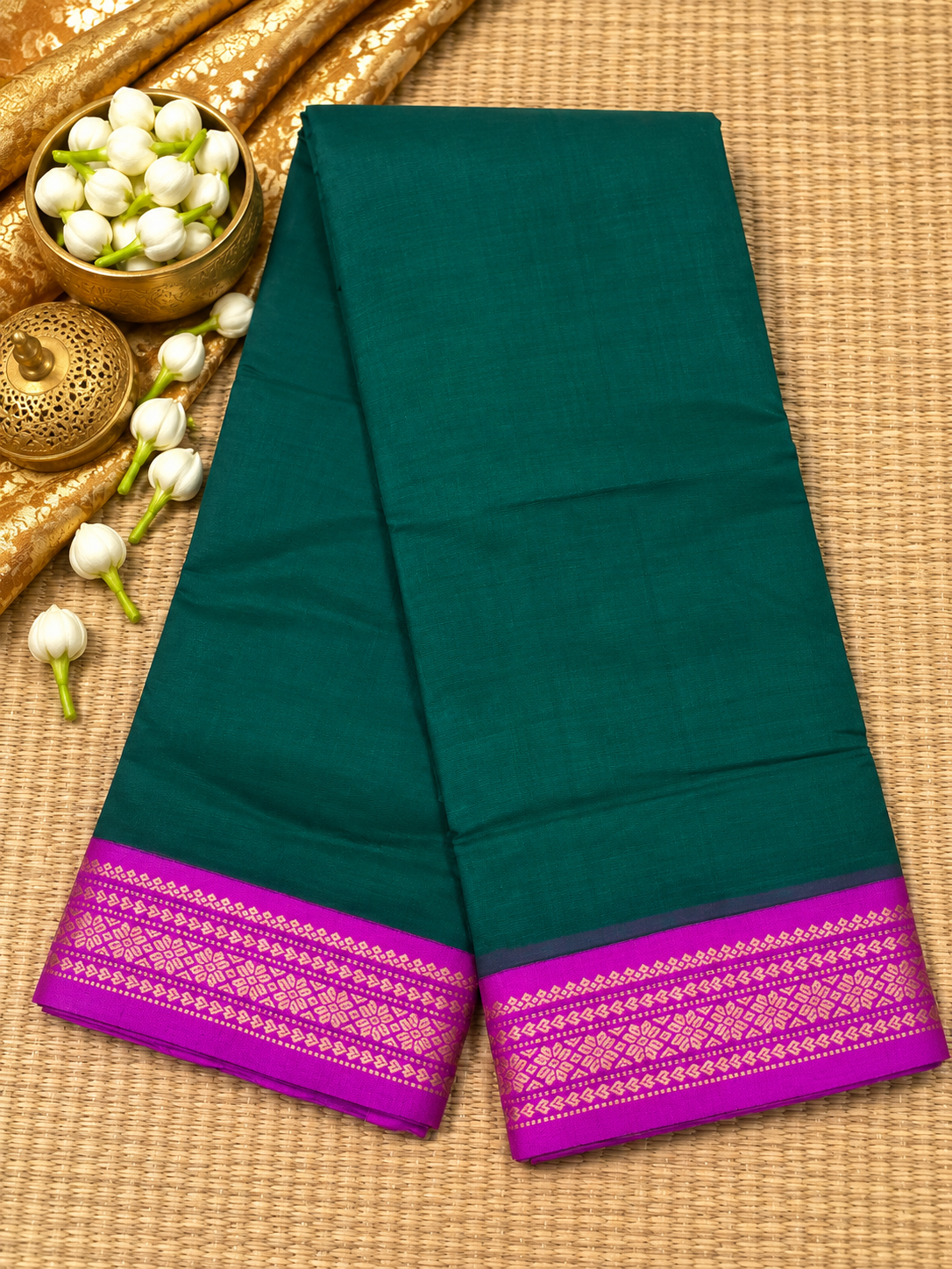 Gadwal Plain Cotton with Tread Border
