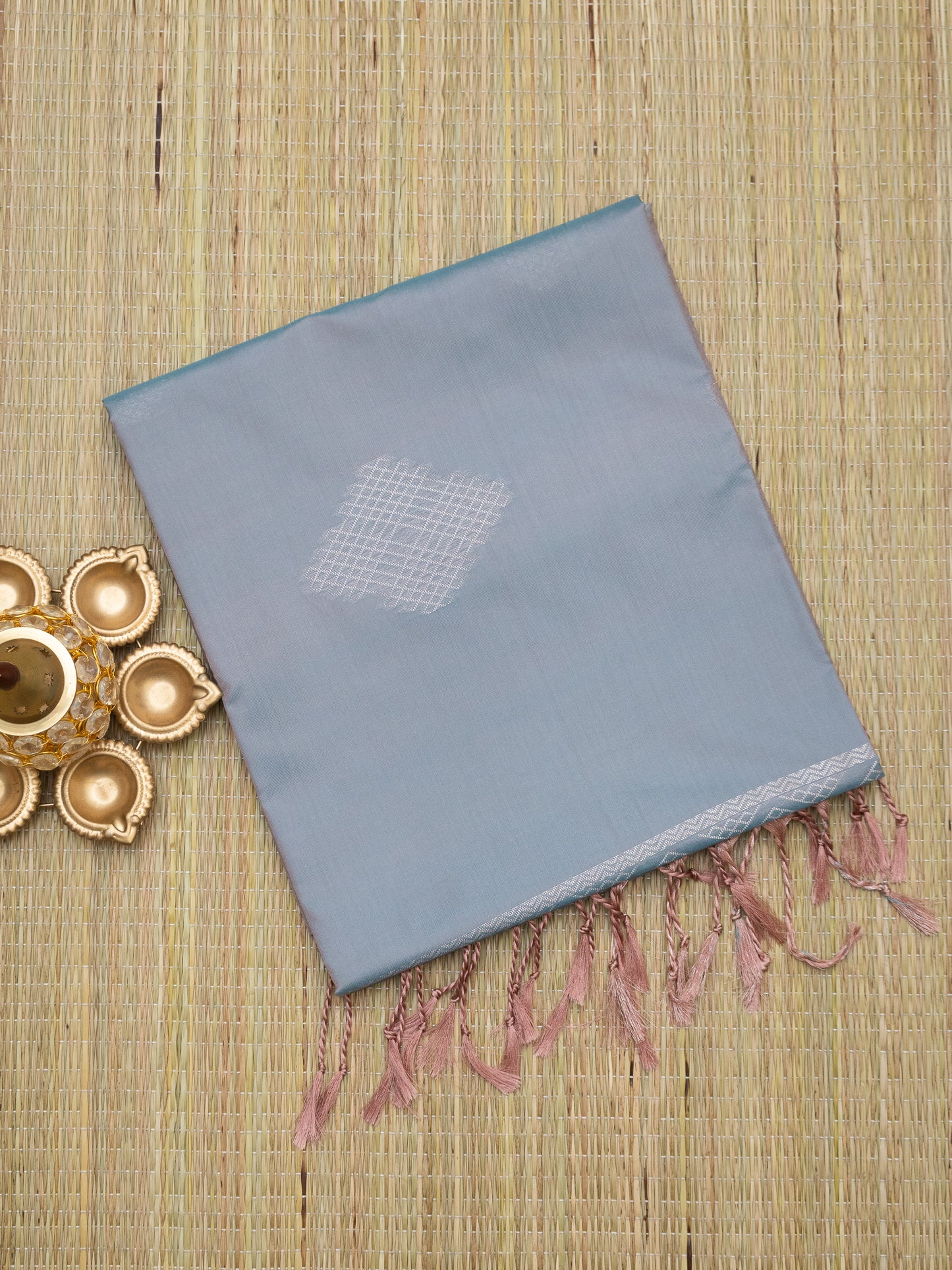 Soft Silk Jari Border (Kolam Design)