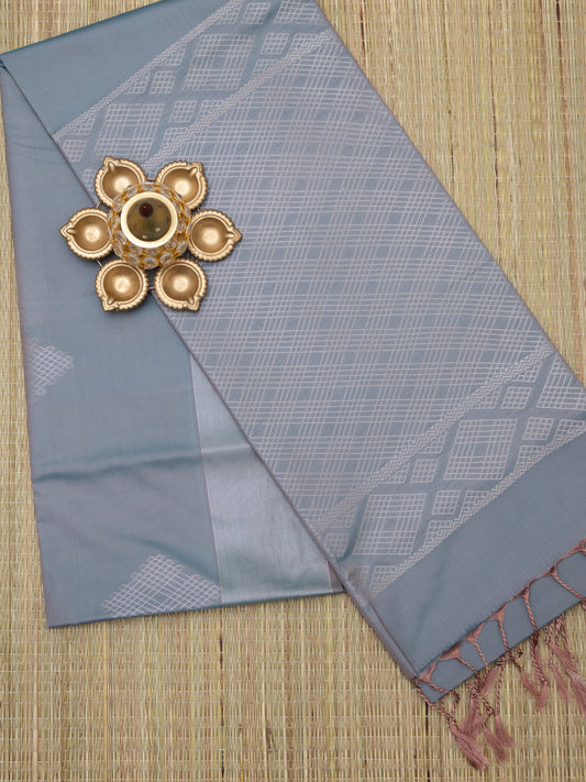 Soft Silk Jari Border (Kolam Design)