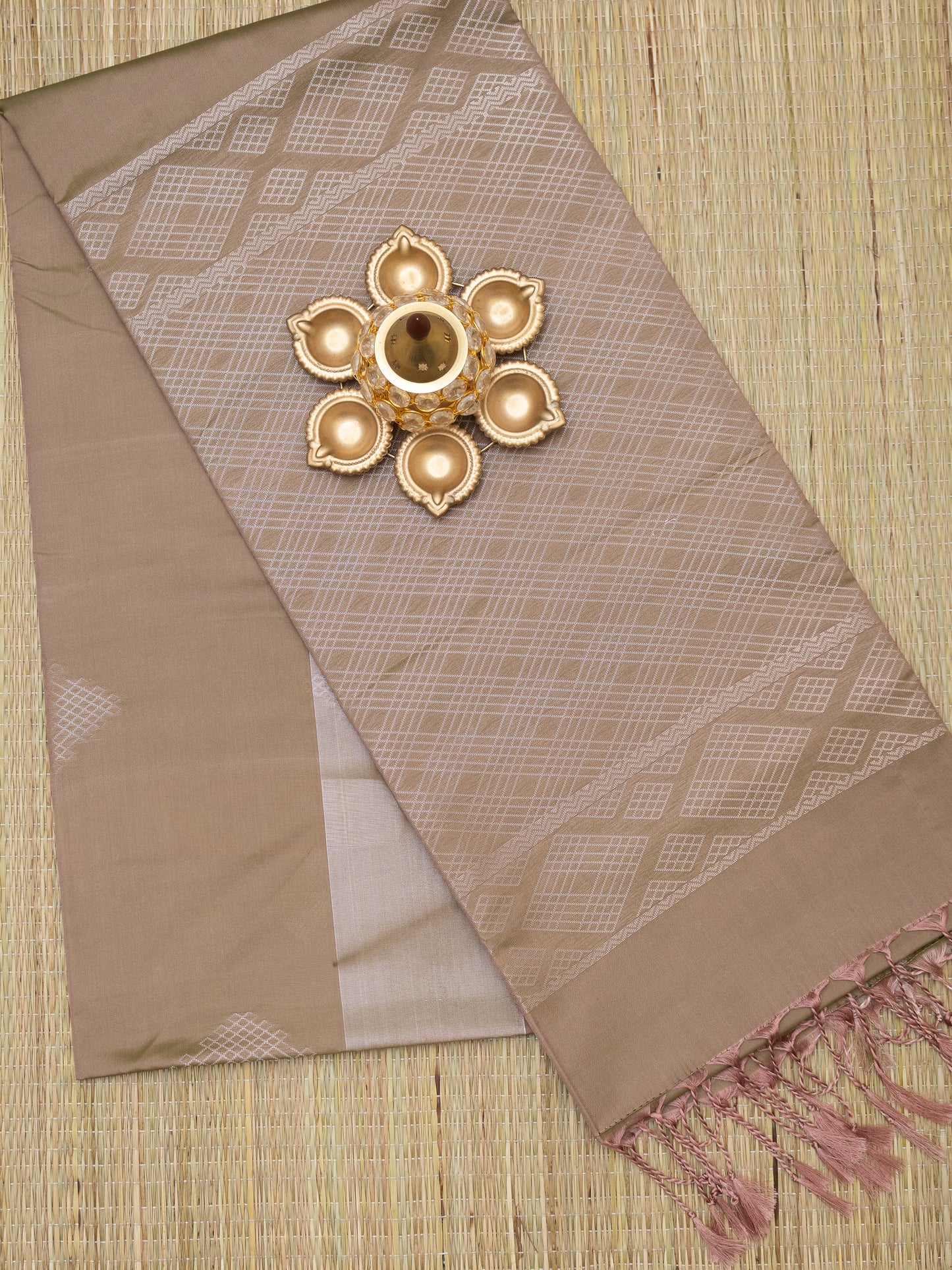 Soft Silk Jari Border (Kolam Design)