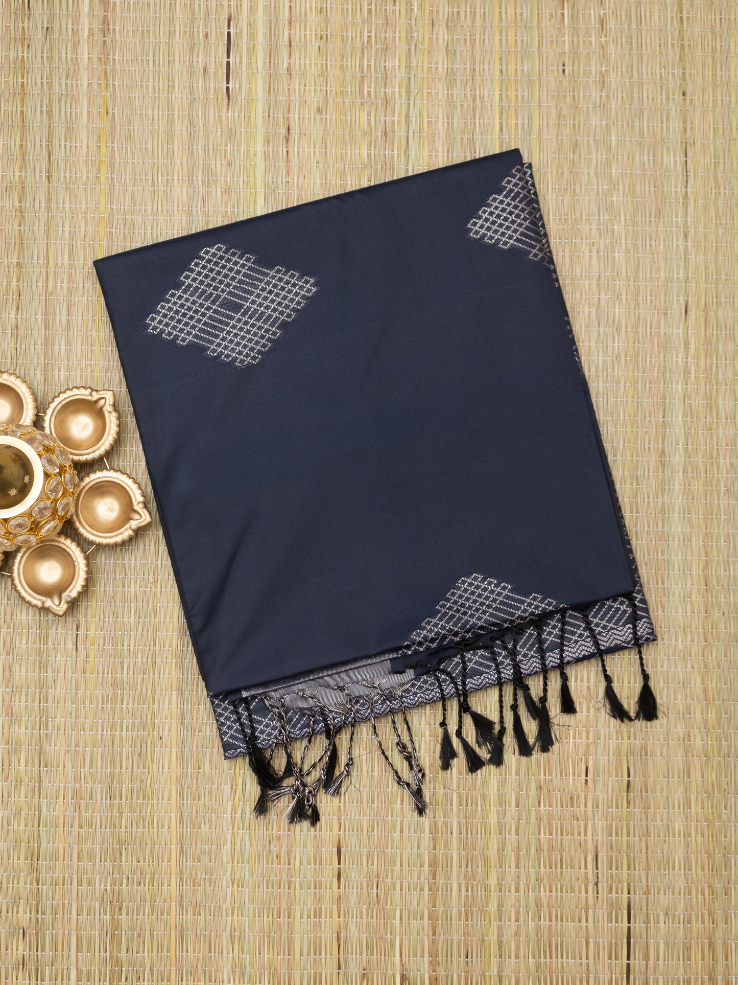 Soft Silk Jari Border (Kolam Design)