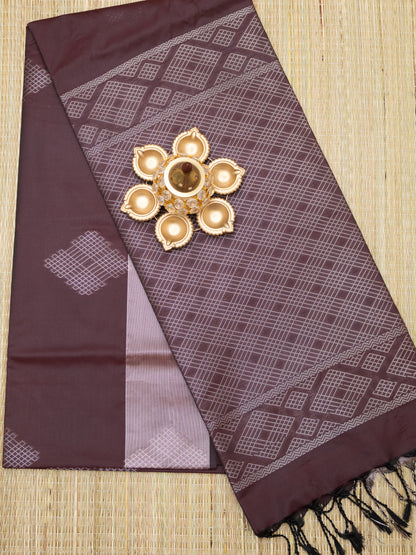 Soft Silk Jari Border (Kolam Design)