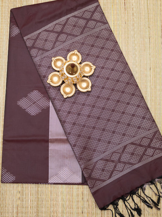 Soft Silk Jari Border (Kolam Design)