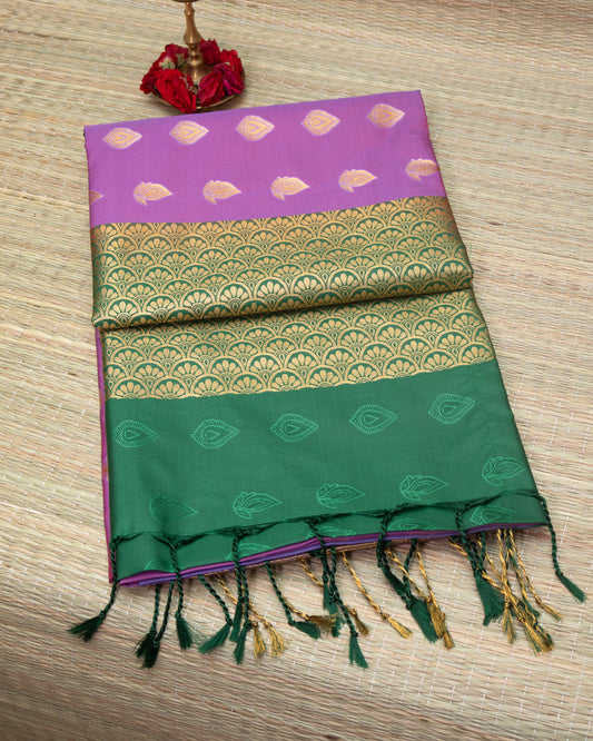 Semi Silk 1000 Butta contrast Pallu