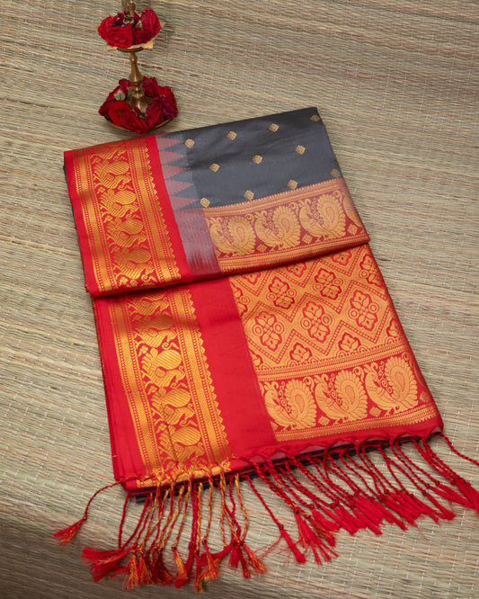 Semi Silk Padmavath Temple Korvai Border