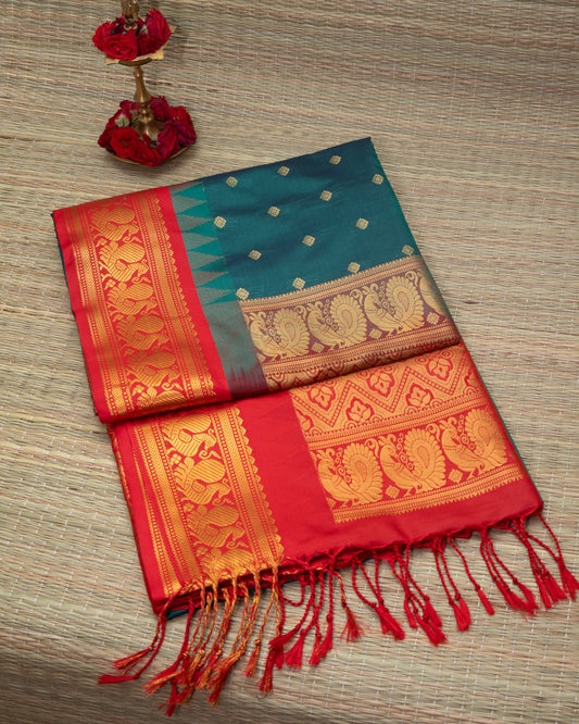 Semi Silk Padmavath Temple Korvai Border