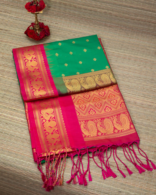 Semi Silk Padmavath Temple Korvai Border