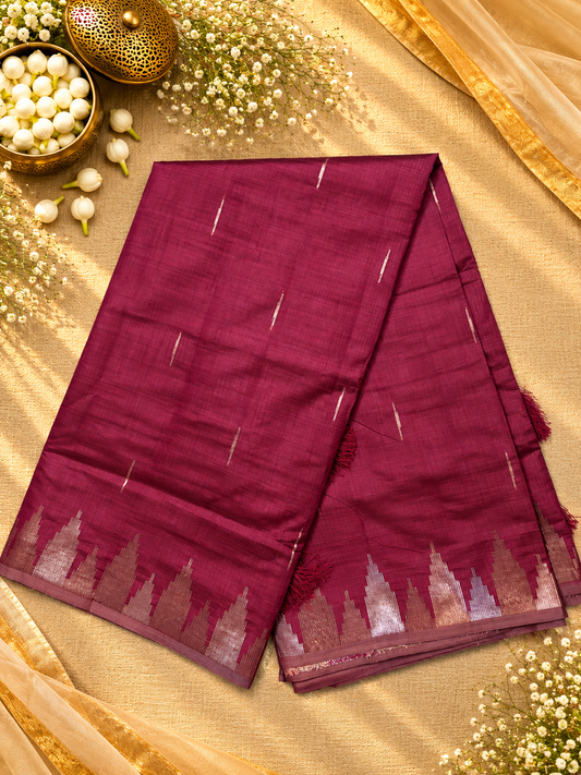 Semi Tassar Silk Temple Border
