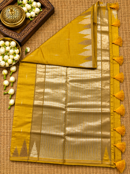 Semi Tassar Silk Temple Border