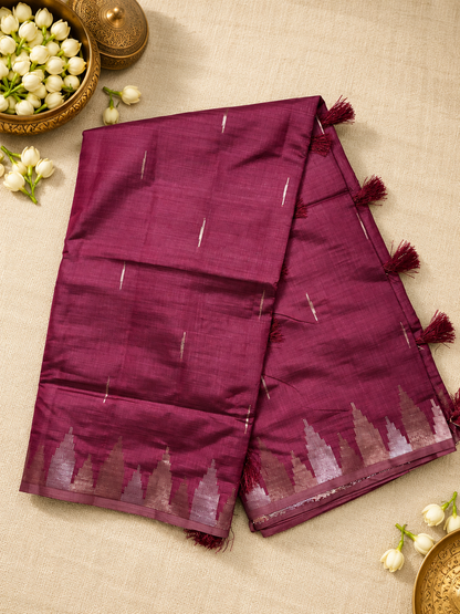 Semi Tassar Silk Temple Border