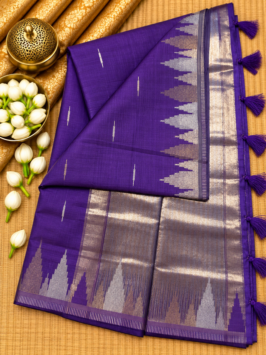 Semi Tassar Silk Temple Border