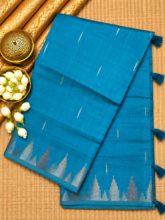 Semi Tassar Silk Temple Border